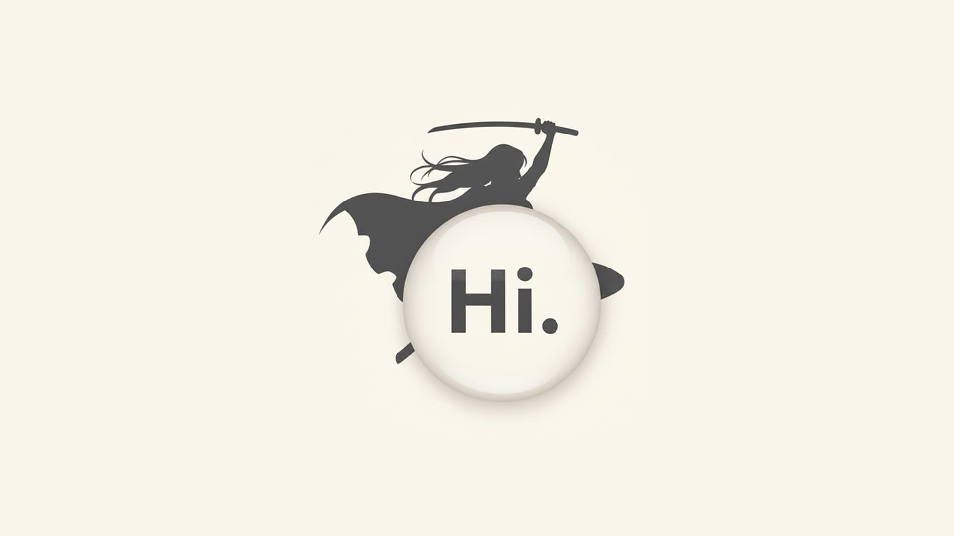 AI companion Hi with demon hunter looking image in the background - exploring synthetic intelligence and truth